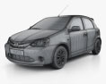 Toyota Etios Liva 2016 3D 모델  wire render