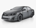 Toyota Camry гібрид 2014 3D модель wire render