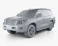 Toyota Land Cruiser (J200) HQインテリアと 2015 3Dモデル clay render