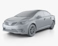 Toyota Avensis mit Innenraum 2015 3D-Modell clay render