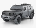 Toyota FJ Cruiser HQインテリアと 2014 3Dモデル wire render