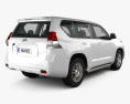 Toyota Land Cruiser Prado (J150) 5 puertas con interior 2016 Modelo 3D vista trasera