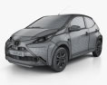 Toyota Aygo п'ятидверний 2017 3D модель wire render