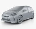Toyota Aqua Fun 2014 3Dモデル clay render