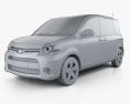 Toyota Sienta Dice 2014 3D 모델  clay render