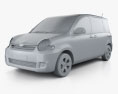 Toyota Sienta 2014 Modello 3D clay render