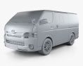Toyota HiAce LWB Combi 2014 3D 모델  clay render