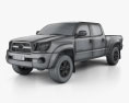 Toyota Tacoma ダブルキャブ Long bed 2014 3Dモデル wire render
