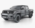 Toyota Tacoma Cabina Doble Short bed 2015 Modelo 3D wire render