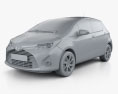 Toyota Yaris 5-Türer 2017 3D-Modell clay render