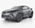 Toyota C-HR 概念 2017 3D模型 wire render