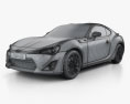 Toyota GT 86 HQインテリアと 2015 3Dモデル wire render