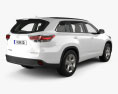 Toyota Highlander with HQ interior 2016 3d model back view