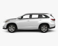 Toyota Highlander mit Innenraum 2016 3D-Modell Seitenansicht