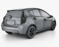 Toyota Prius C з детальним інтер'єром 2014 3D модель