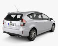 Toyota Prius Plus 2017 3D模型 后视图