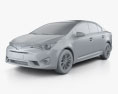 Toyota Avensis (T270) Седан з детальним інтер'єром 2019 3D модель clay render