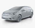 Toyota Avensis (T270) wagon mit Innenraum 2019 3D-Modell clay render