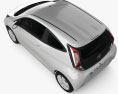 Toyota Aygo 3门 2017 3D模型 顶视图