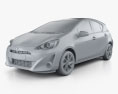 Toyota Prius C 2018 3D 모델  clay render