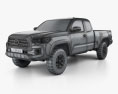 Toyota Tacoma Access Cab Long bed TRD Off-Road 2017 3D-Modell wire render