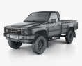 Toyota Hilux DX Long Body 1983 3D-Modell wire render
