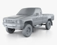 Toyota Hilux DX Long Body 1983 Modello 3D clay render