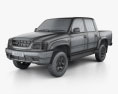 Toyota Hilux Cabina Doble 2005 Modelo 3D wire render