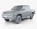 Toyota Hilux Doppelkabine 2005 3D-Modell clay render