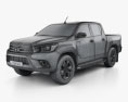 Toyota Hilux 더블캡 Revo 2018 3D 모델  wire render