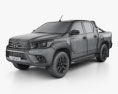 Toyota Hilux 더블캡 SR5 2018 3D 모델  wire render