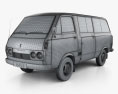 Toyota Hiace Passenger Van 1967 3D模型 wire render