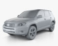 Toyota RAV4 2008 3D模型 clay render