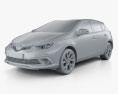 Toyota Auris hatchback hybrid 2018 3d model clay render