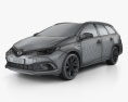 Toyota Auris Touring Sports 混合動力 2018 3D模型 wire render