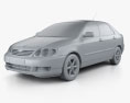Toyota Corolla 세단 2007 3D 모델  clay render