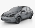 Toyota Prius 2009 3D-Modell wire render