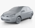 Toyota Prius 2009 3D-Modell clay render