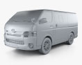 Toyota Hiace LWB Combi con interni 2013 Modello 3D clay render