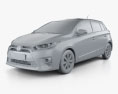 Toyota Yaris SE plus 2017 Modèle 3d clay render