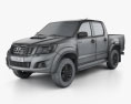 Toyota Hilux Double Cab with HQ interior 2018 3d model wire render