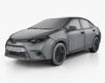 Toyota Corolla LE Eco (US) з детальним інтер'єром 2017 3D модель wire render