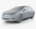 Toyota Corolla LE Eco (US) con interior 2017 Modelo 3D clay render