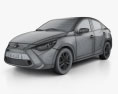 Toyota Yaris (CA) sedan 2018 3D-Modell wire render