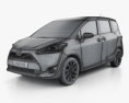 Toyota Sienta 2019 3d model wire render