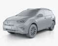 Toyota RAV4 ハイブリッ HQインテリアと 2019 3Dモデル clay render