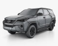 Toyota Fortuner VXR 2019 3D-Modell wire render