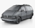Toyota Previa 1999 3D-Modell wire render