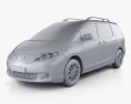 Toyota Previa SE 2019 3D-Modell clay render