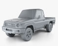 Toyota Land Cruiser Single Cab Pickup with HQ interior 2014 3d model clay render